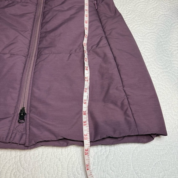 Purple Quilted Puffer Coat with Hood and High Collar - Picture 14 of 16
